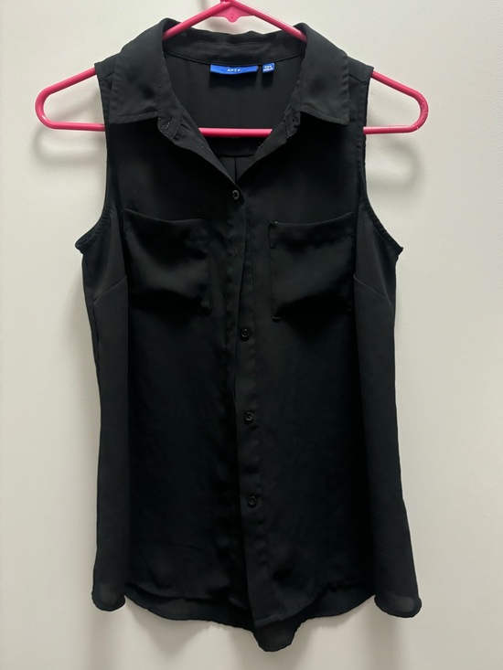Apt. 9 Tops - Apt. 9 Black Sleeveless Button-Down Blouse